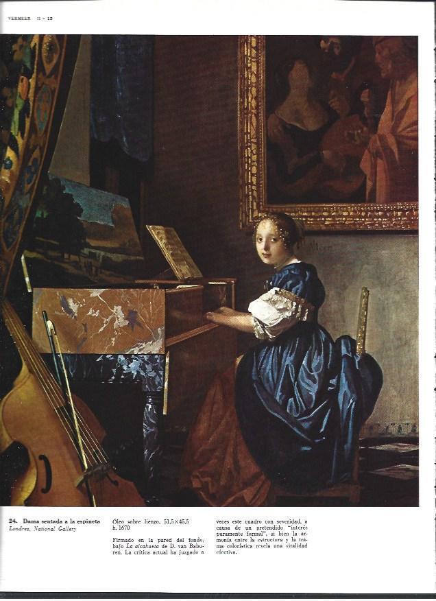 LAMINA 40447: Dama sentada a la espineta, por Vermeer