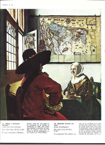 LAMINA 40440: Militar y muchacha sonriente, por Vermeer