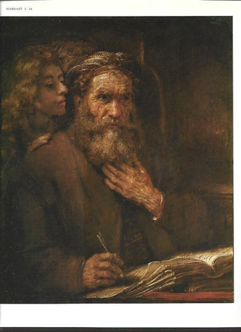 LAMINA 40432: San Mateo y el angel, por Rembrandt