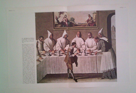 LAMINA 40397: San Hugo de Grenoble en el refectorio de los cartujos, por Zurbaran