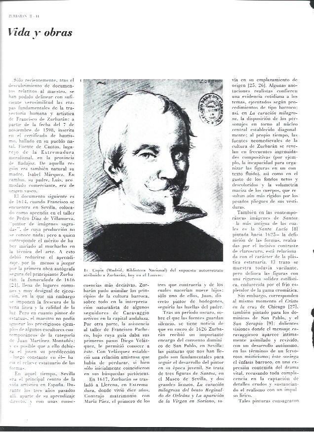 LAMINA 40393: Autorretrato de Zurbaran