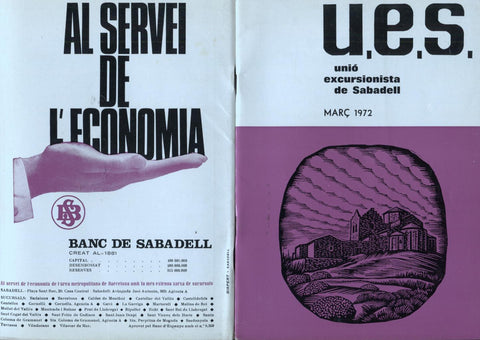U.E.S unio excursionista de sabadell numero 6: març 1972: excursio Castellfollit del Boix, Can Massana i Rajadell