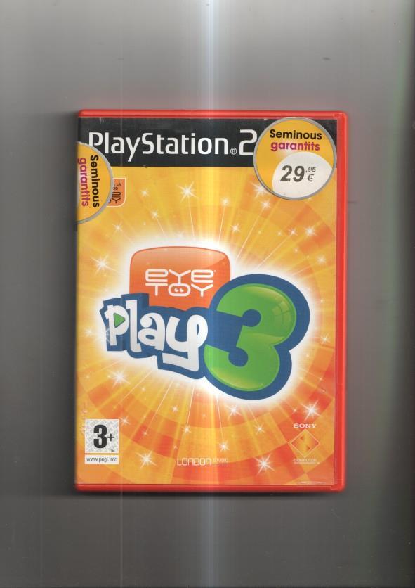 Juego de PS2: Eye Toy Play 3. Precisa una cámara USB eye toy