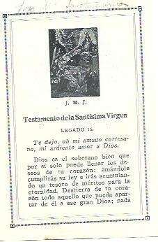 POSTAL A6910: Testamento de la Virgen