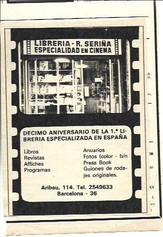 VARIOS 7079: Publicidad de Librería R. Seriña de Barcelona