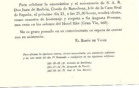 VARIOS 7073: Invitacion del Baron de Viver