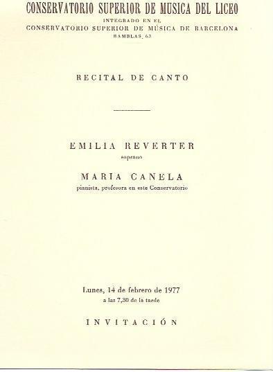 VARIOS 7084: Programa del Conservatorio del Liceu de Recital de Canto