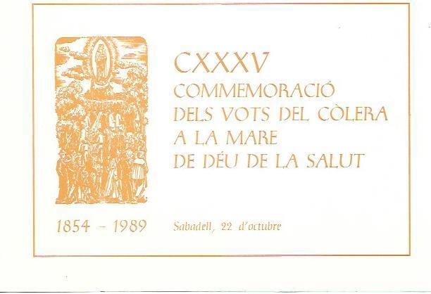 VARIOS 7011: CXXXV Conmemoracion Vots del Colera de la Mare de Deu de  la Salut