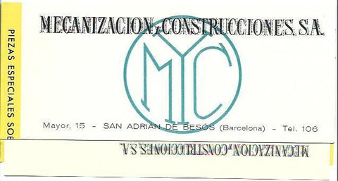 VARIOS 7049: Mecanizacion y Construcciones SA