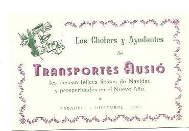 VARIOS 7043: Tarjeta de Transportes Ausio de Sabadell