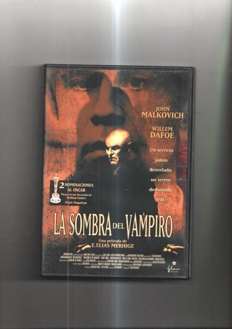 DVD: La Sombra del Vampiro. Con John Malkovich y Willem Dafoe