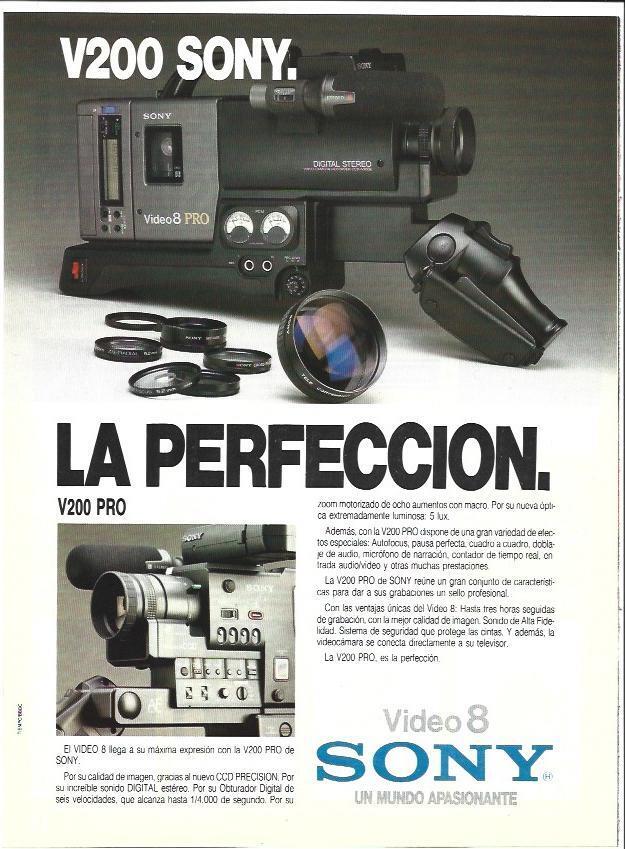 LAMINA 40675: Publicidad de Sony Video 8