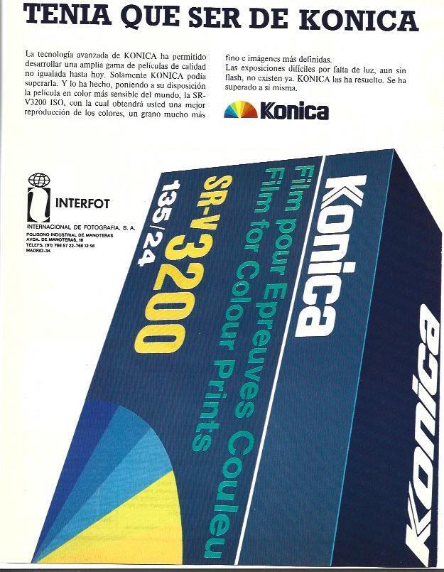 LAMINA 40673: Publicidad de Konica SR-V 3200