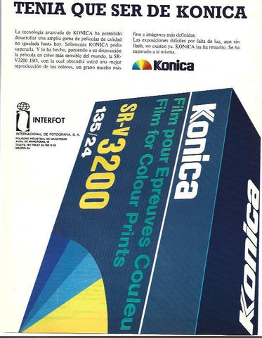 LAMINA 40673: Publicidad de Konica SR-V 3200
