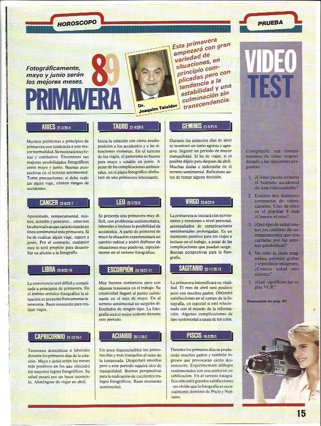 LAMINA 40676: Horoscopo para la primavera de 1989