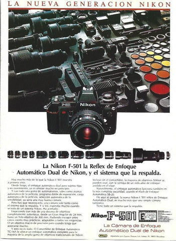 LAMINA 40685: Publicidad de Nikon F-501