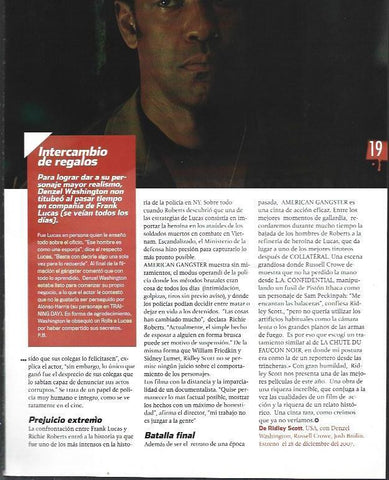 LAMINA 40700: Denzel Washington en American Gangster