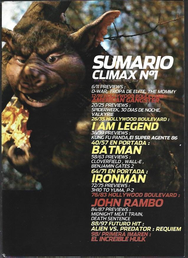 LAMINA 40693: Sumario de la revista Climax numero 1