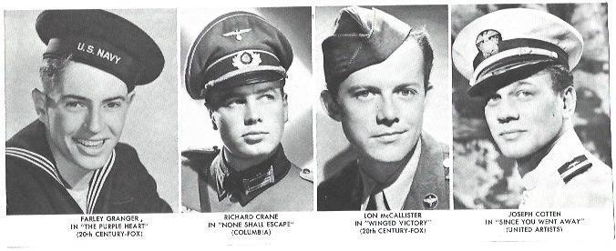 VARIOS 7203: Farley Granger. Richard Crane, Lon McCallister y Joseph Cotten