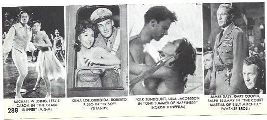 VARIOS 7185: Escenas de The Glass Slipper, Frisky, One Summer of Happiness y The Court Martial of Billy Mitchell
