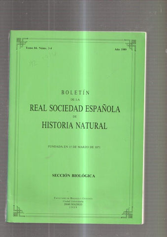 Boletin de la Real Sociedad Españlola de Historia Natural. Fundada en 15 de 