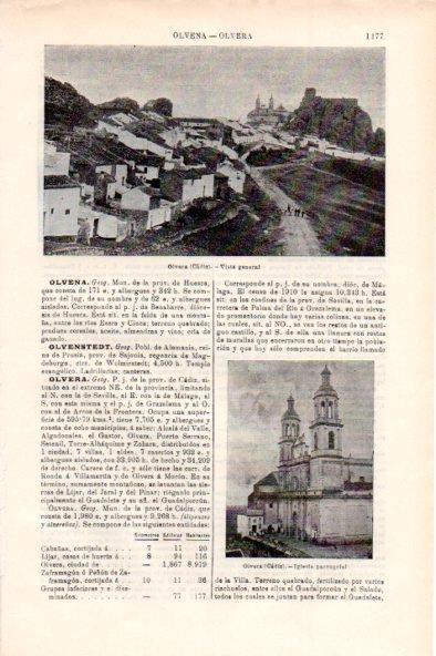 LAMINA V50447: Vista general e iglesia en Olvera, Cadiz