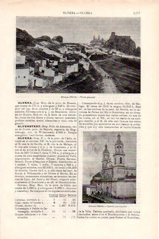 LAMINA V50447: Vista general e iglesia en Olvera, Cadiz