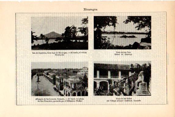 LAMINA V50739: Isla de Zapatera, rio Coco y Plazuela de los Leones en Nicaragua