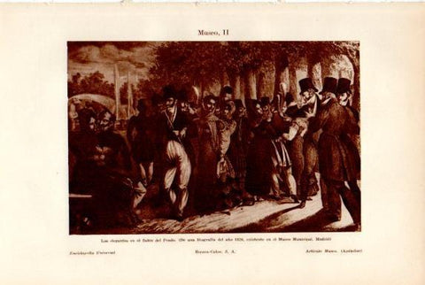 LAMINA V50728: Los elegantes en el Salon del Prado litografia de 1826