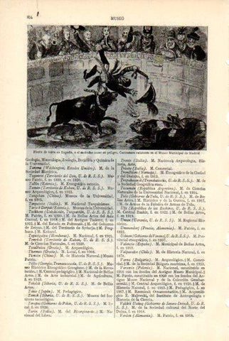 LAMINA V50726: Caricatura fiesta de toros en España