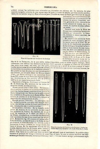 LAMINA V50774: Tipos de espadas prehistoricas