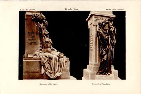 LAMINA V50755: Monumento a Blas Lazaro y Tolosa Latour por Jose Ortells