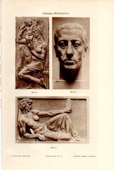 LAMINA V50752: Retrato y relieve por Fructuoso Orduna