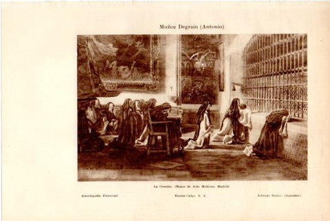LAMINA V50721: La Oracion por Antonio Muñoz Degrain