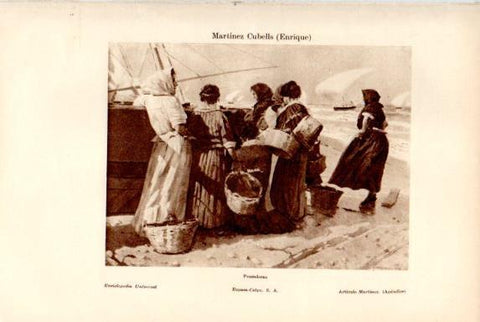 LAMINA V50682: Pescadoras por Enrique Martinez Cubells