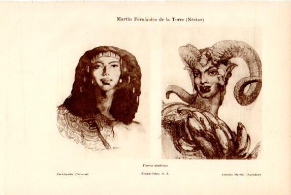 LAMINA V50677: Figuras alegoricas por Martin Fernandez de la Torre