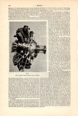 LAMINA V50718: Motor Dieses sistema Clerget para aeroplano