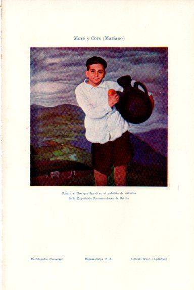 LAMINA V50710: Niño con cantaro por Mariano More y Cors