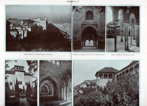 LAMINA V50850: Vistas varias de La Alhambra, Granada