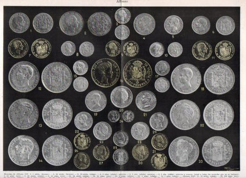 LAMINA V50848: Monedas de Alfonso XII