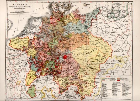 LAMINA V50847: Mapa de Alemania tras la paz de Westfalia año 1648