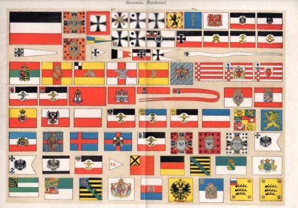 LAMINA V50880: Banderas de Alemania, con hoja adicional explicativa