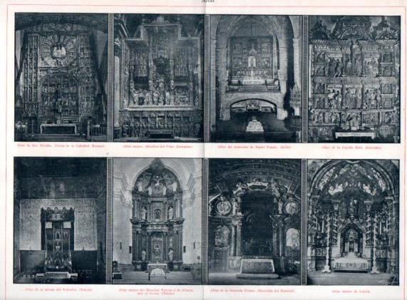 LAMINA V50872: Altar de Burgos, Zaragoza, Avila, Granada, Toledo, El Escorial y Loyola