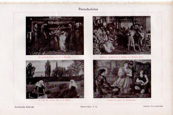 LAMINA V50794: Obras por Rossetti, Holman Hunt, Millais y Burne-Jones