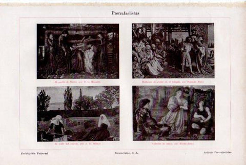 LAMINA V50794: Obras por Rossetti, Holman Hunt, Millais y Burne-Jones