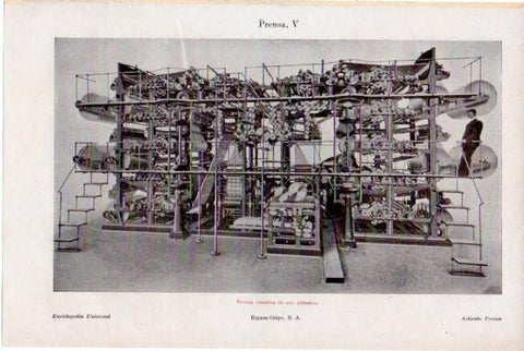 LAMINA V50789: Prensa rotativa de seis cilindros