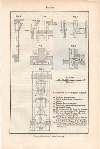 LAMINA V50829: Grupo penitenciario de Fresnes-les-Rungis conductos ventilacion y tuberias