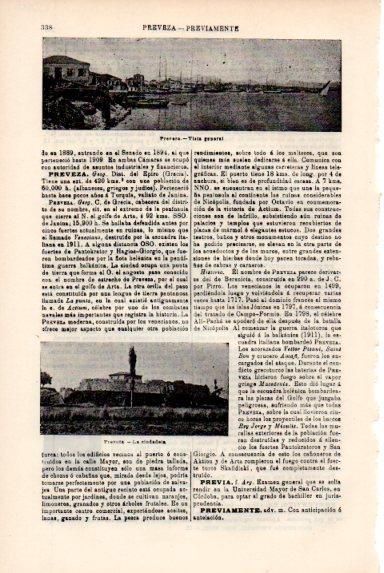 LAMINA V50806: Vista y ciudadela de Preveza, Grecia