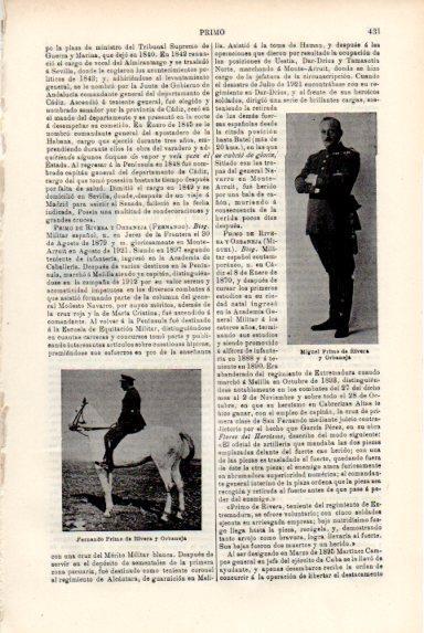 LAMINA V50818: Fernando y Miguel Primo de Rivera