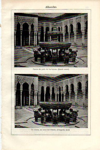 LAMINA V50524: Patio de los Leones, Alhambra de Granada